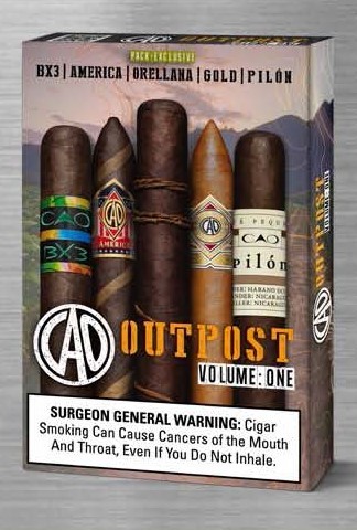 tobacco outpost CAO Sampler Vol. 2 5-Cigar Sampler Crafted in a quilted lyocell cotton Buy CAO Outpost Volume 2